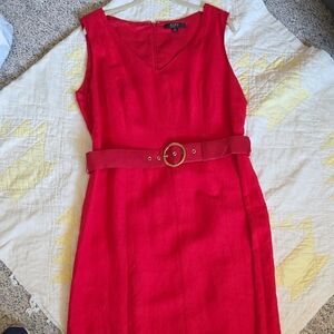 Alyx Vivid Red Midi Dress with Belt